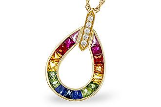 G292-84944: NECKLACE 1.10 MULTI-COLOR SAPPH 1.15 TGW