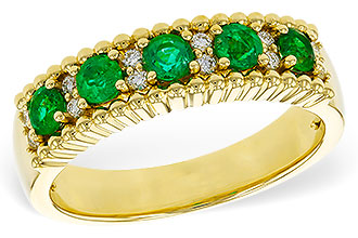 G292-90444: LDS WED RG .48 TW EMERALD .60 TGW