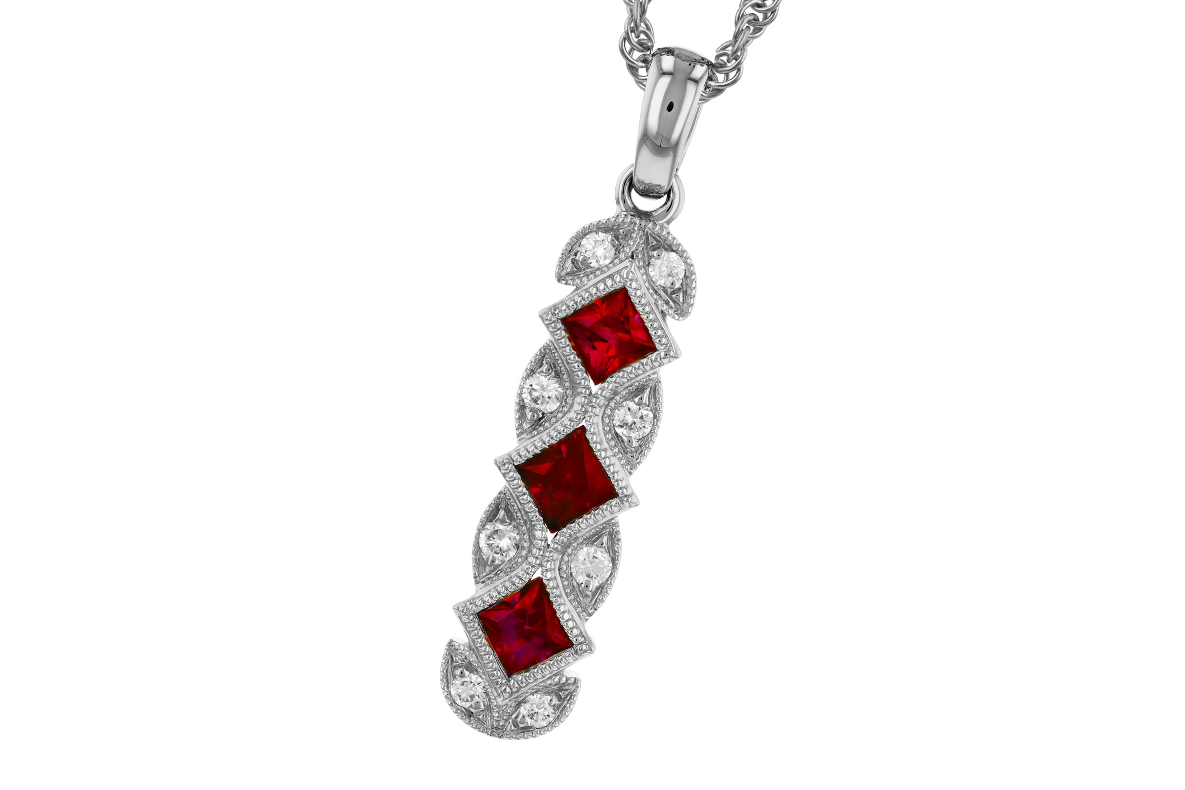 G293-74044: NECKLACE .55 TW RUBY .64 TGW