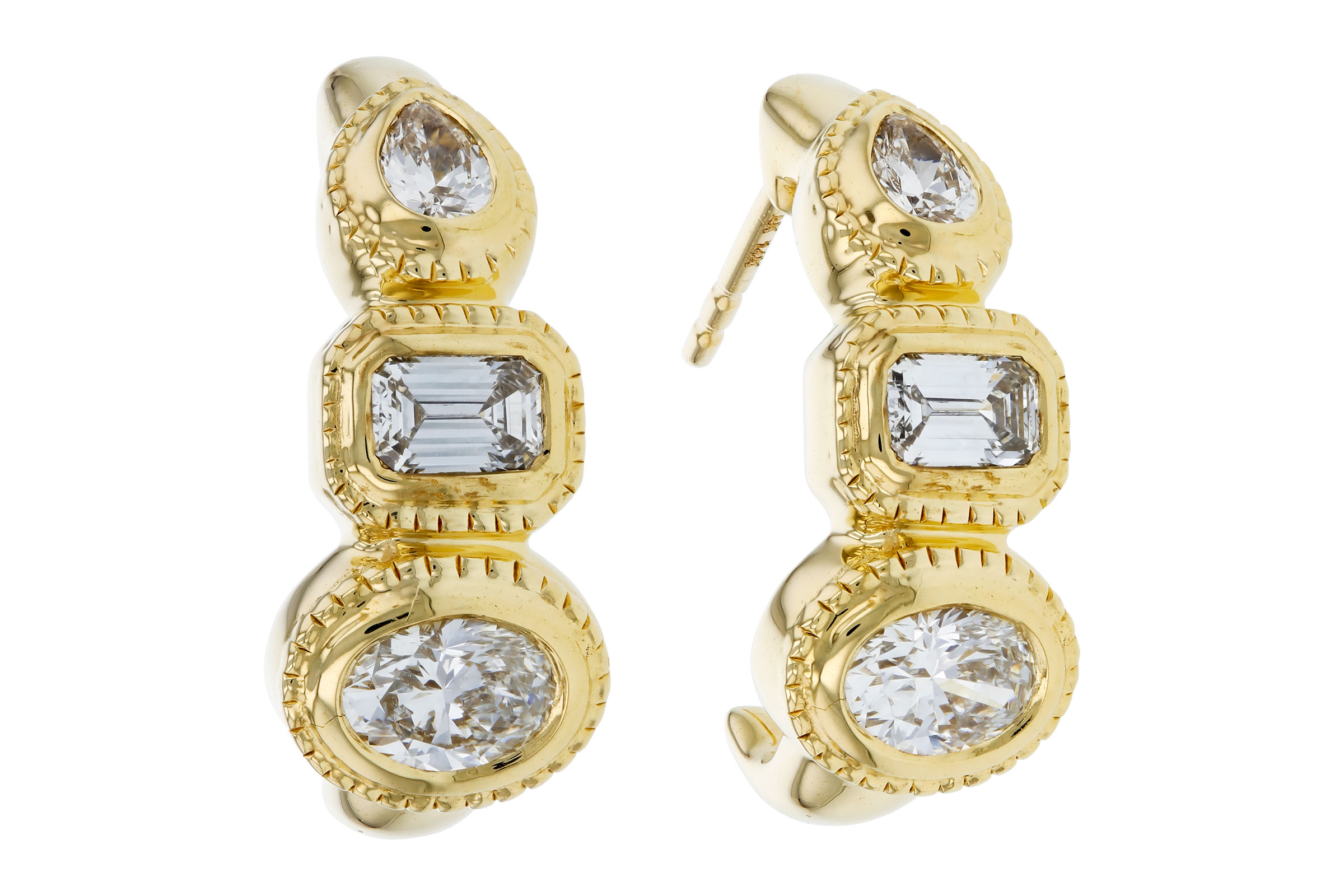 G293-74999: EARRINGS .68 TW FANCY CUT DIAMONDS