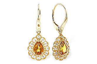 H291-94081: EARR .74 TW CITRINE .90 TGW