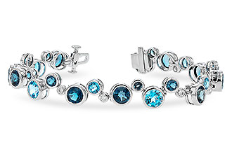 H291-95835: BRACELET 15.65 TW BLUE TOPAZ 15.95 TGW