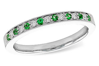 H291-99544: LDS WED RG .07 EMERALD .16 TGW