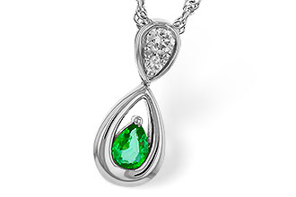 H292-85872: NECKLACE .10 EMERALD .16 TGW (4x3 EMER)