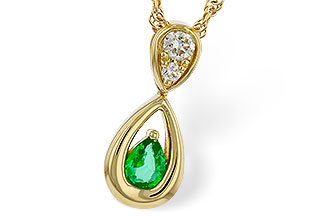 H292-85872: NECKLACE .10 EMERALD .16 TGW (4x3 EMER)