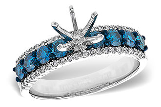 H292-86790: LDS SEMI DIA RG .72 BLUE DIAS .92 TW