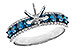 H292-86790: LDS SEMI DIA RG .72 BLUE DIAS .92 TW