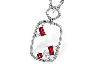 H292-87681: NECKLACE .33 TW RUBY .44 TGW