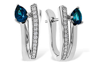 H292-88617: EARR .88 LONDON BLUE TOPAZ 1.08 TGW (6x4MM LBT)