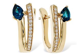 H292-88617: EARR .88 LONDON BLUE TOPAZ 1.08 TGW (6x4MM LBT)