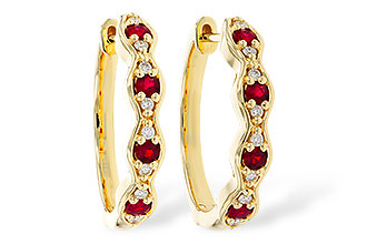 H292-90381: EARRINGS .28 TW RUBY .34 TGW