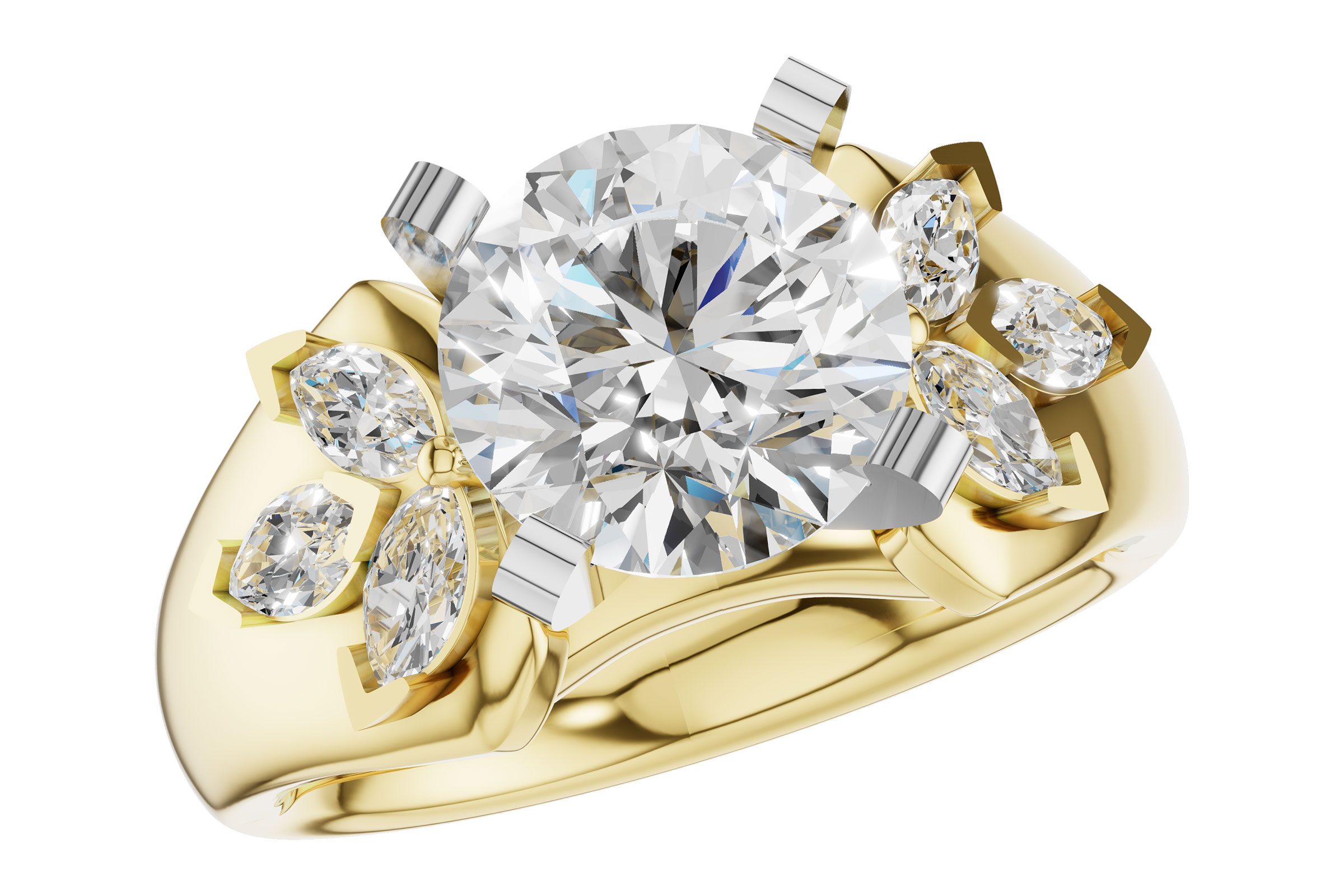 H293-74026: LDS SEMI DIA RG .38 TW MARQUISE DIAS
