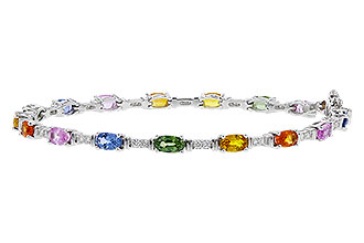 K292-84081: BRACELET 4.76 MULTI-COLOR SAPPH 5.08 TGW (7")