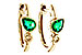 K292-86817: EARRINGS .38 TW EMERALD .44 TGW