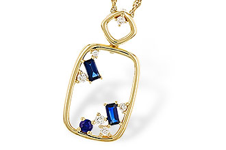 K292-87681: NECKLACE .35 TW SAPPHIRE .46 TGW