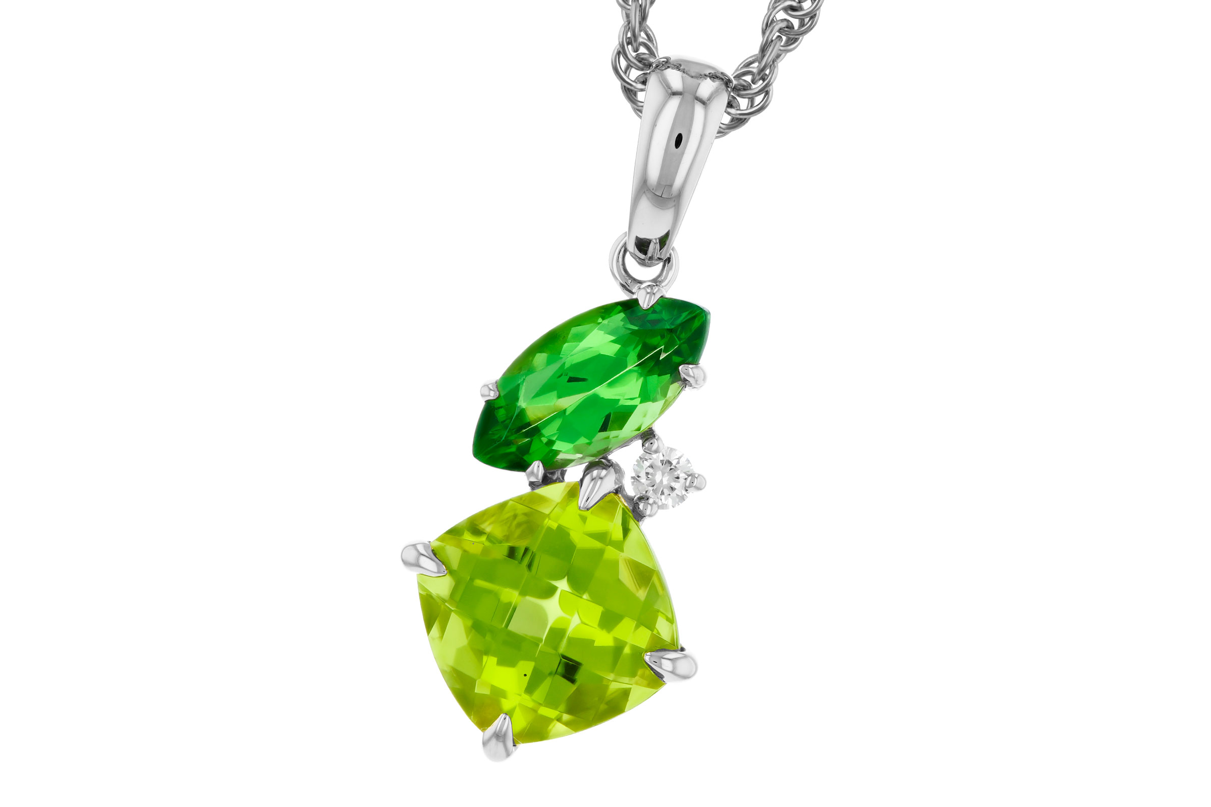 K293-75844: NECKLACE 1.97 TW SEMI-PREC (PER,TSAV) 2.00 TGW