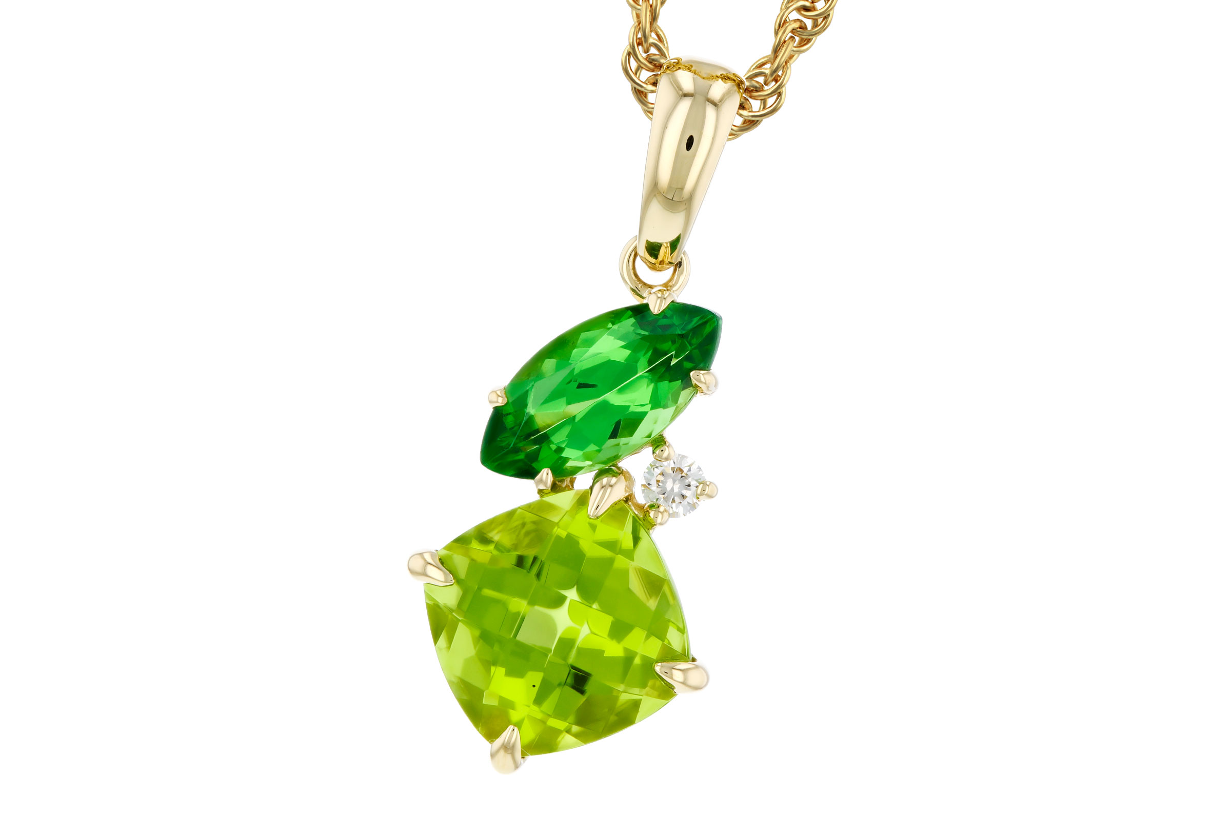 K293-75844: NECKLACE 1.97 TW SEMI-PREC (PER,TSAV) 2.00 TGW