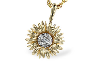 L291-94962: F291-94063 WITH YG PETALS / WG SETTING .10 TW