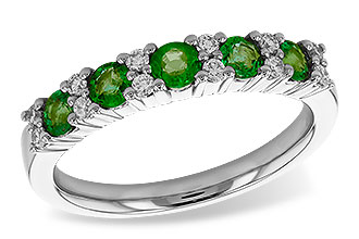 L291-98617: LDS WED RG .55 EMERALD .72 TGW