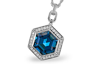 L292-84053: NECK 3.40 LONDON BLUE TOPAZ 3.55 TGW (9MM LBT)