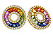 L292-84944: EARRINGS 2.10 MULTI-COLOR SAPP 2.37 TGW