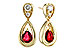 L292-84953: EARRINGS .40 RUBY .52 TGW (4x3 RUBY)