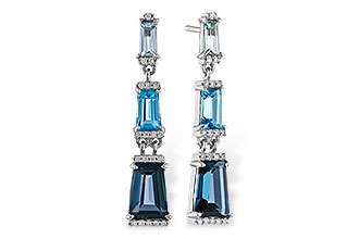 L292-85853: EARRINGS 2.55 BLUE TOPAZ 2.62 TGW