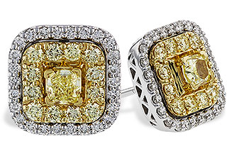 L292-85871: EARR .46 TW FANCY YELLOW DIAS 1.30 TW