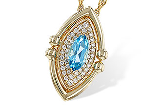 L292-90390: NECKLACE .54 BLUE TOPAZ .70 TGW (8x4MM BT)