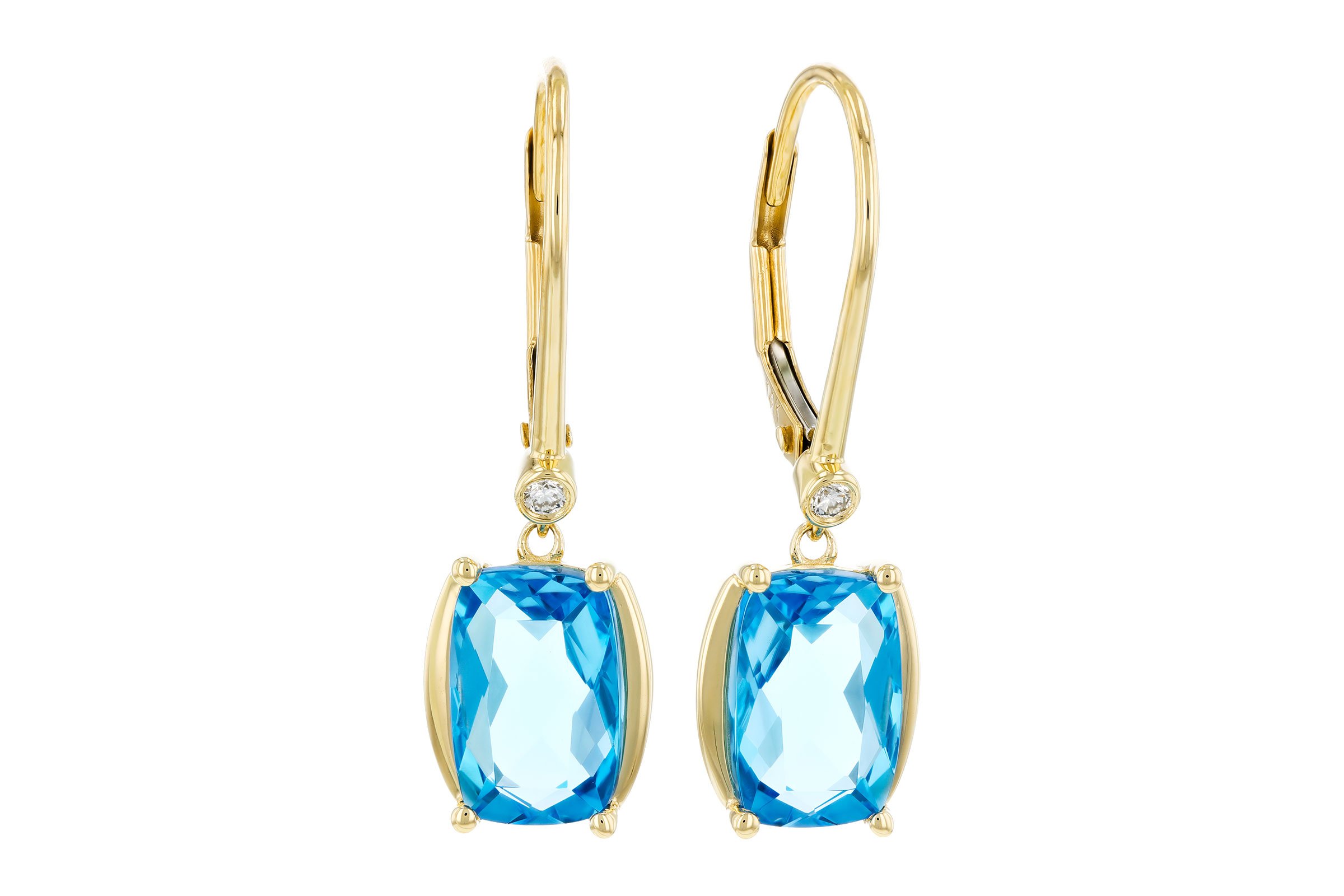 L293-74935: EARRINGS 3.82 TW BLUE TOPAZ 3.85 TGW (9x6MM BT)