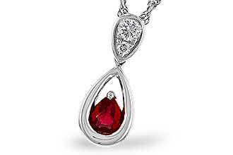 M292-84953: NECKLACE .20 RUBY .26 TGW (4x3 RUBY)