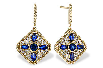 M292-86753: EARRINGS 1.03 TW SAPPHIRE 1.46 TGW
