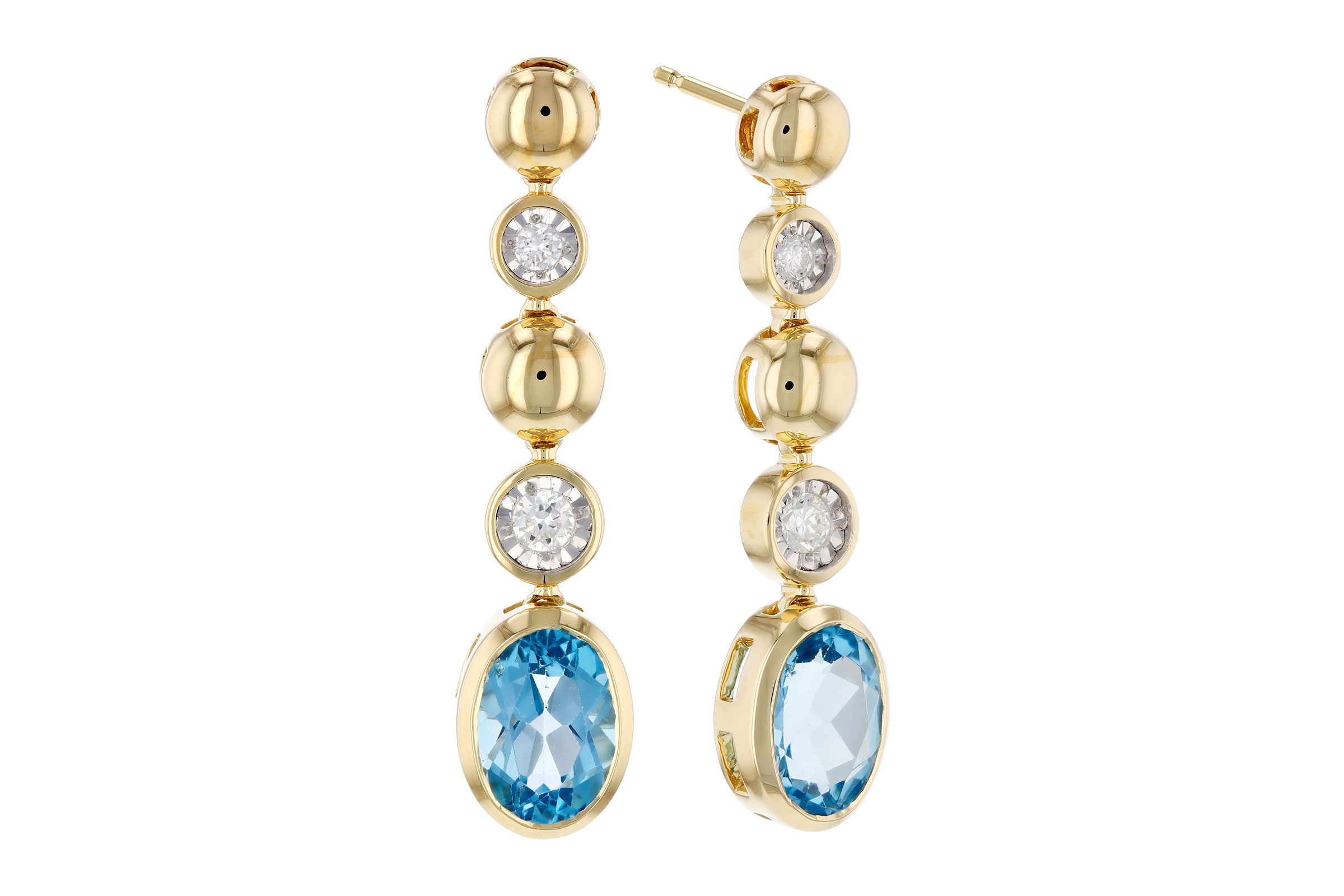 M293-74071: EARRINGS 1.66 TW BLUE TOPAZ 1.76 TGW