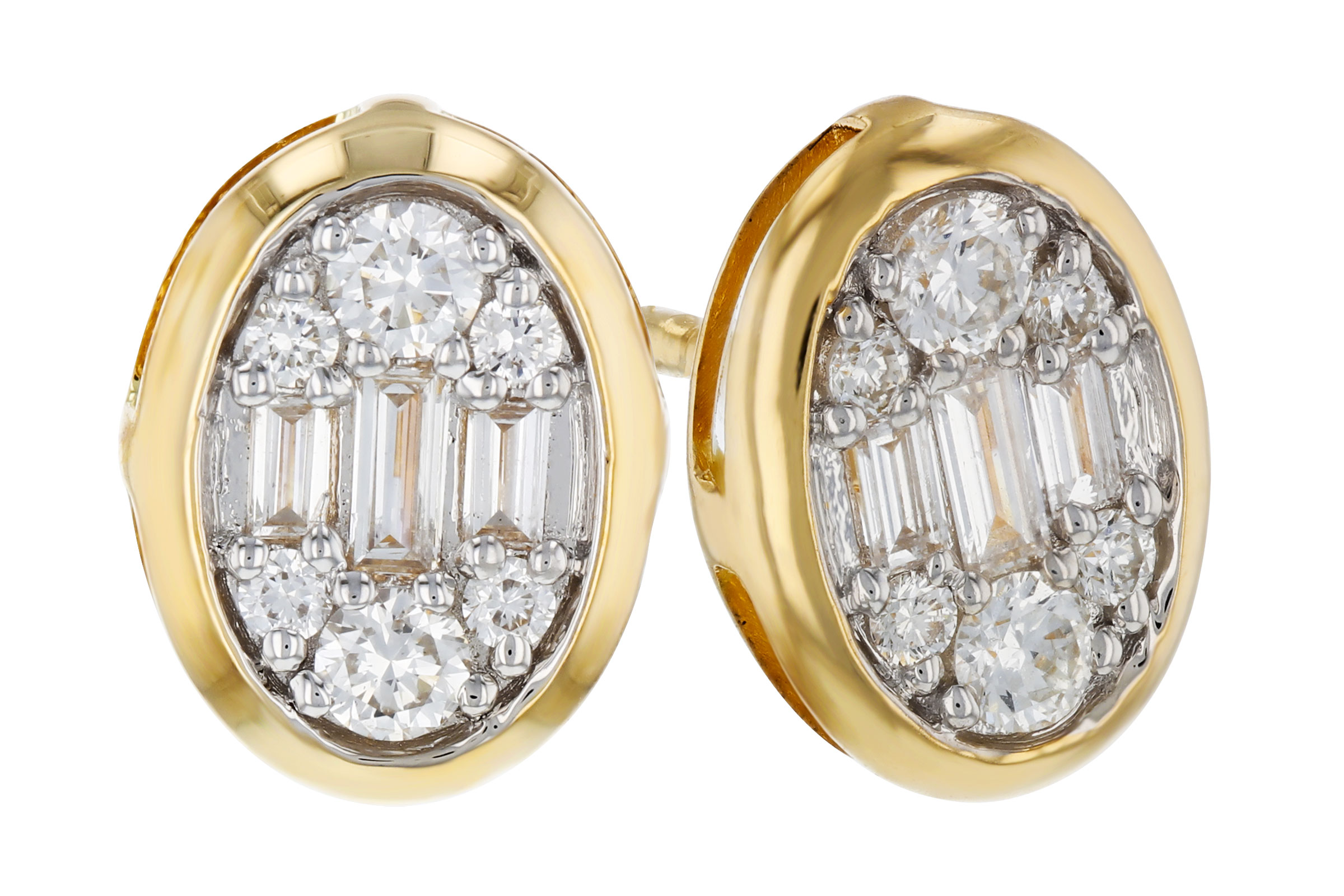M293-74980: EARRINGS .08 TW BAGUETTE .24 TW