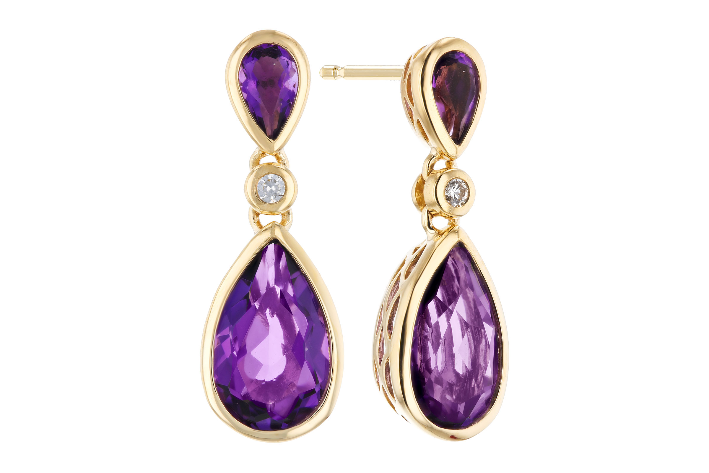 M293-75826: EARRINGS 2.80 TW AMETHYST 2.84 TGW
