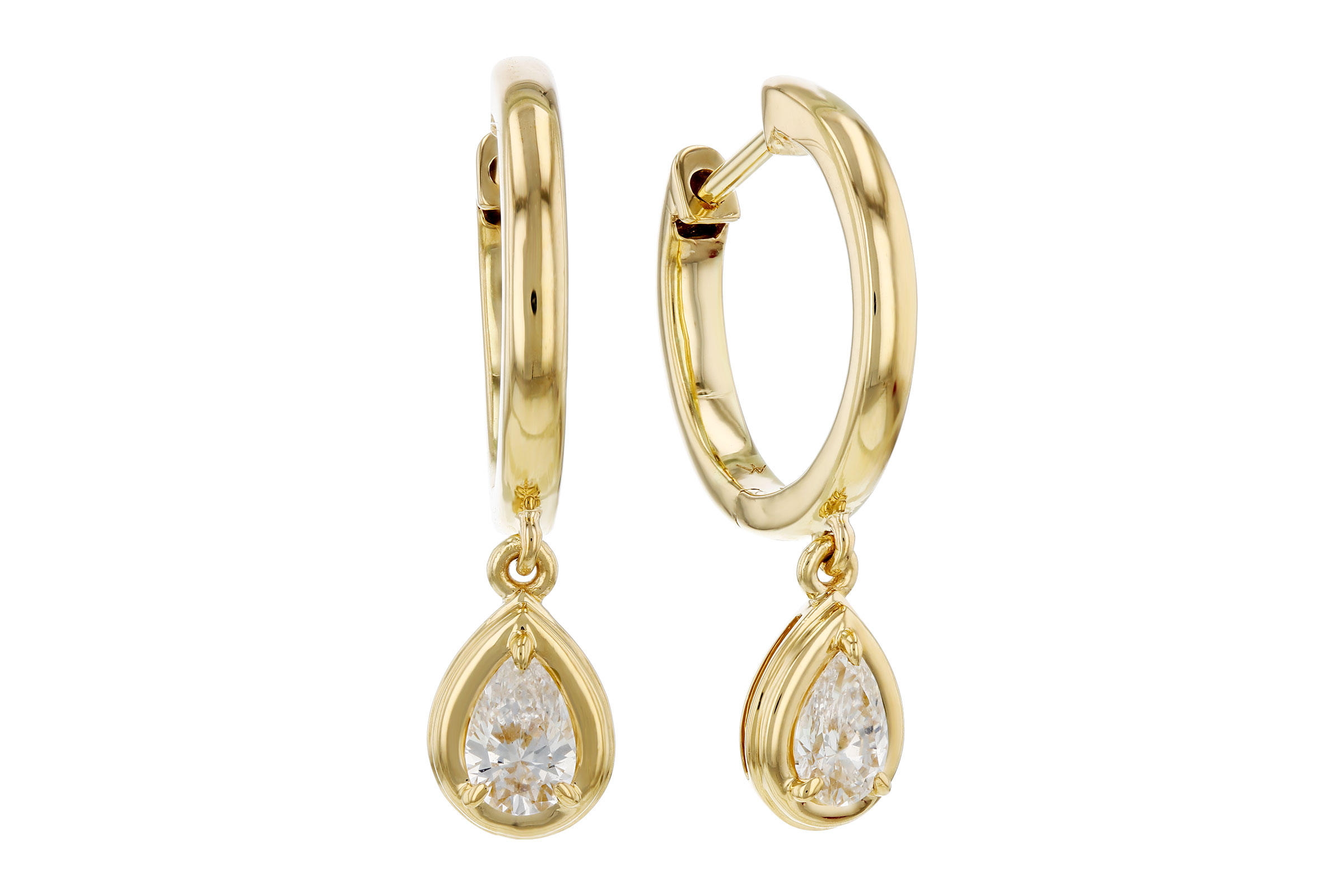 M293-75835: EARRINGS .42 TW PEAR SHAPE DIAS